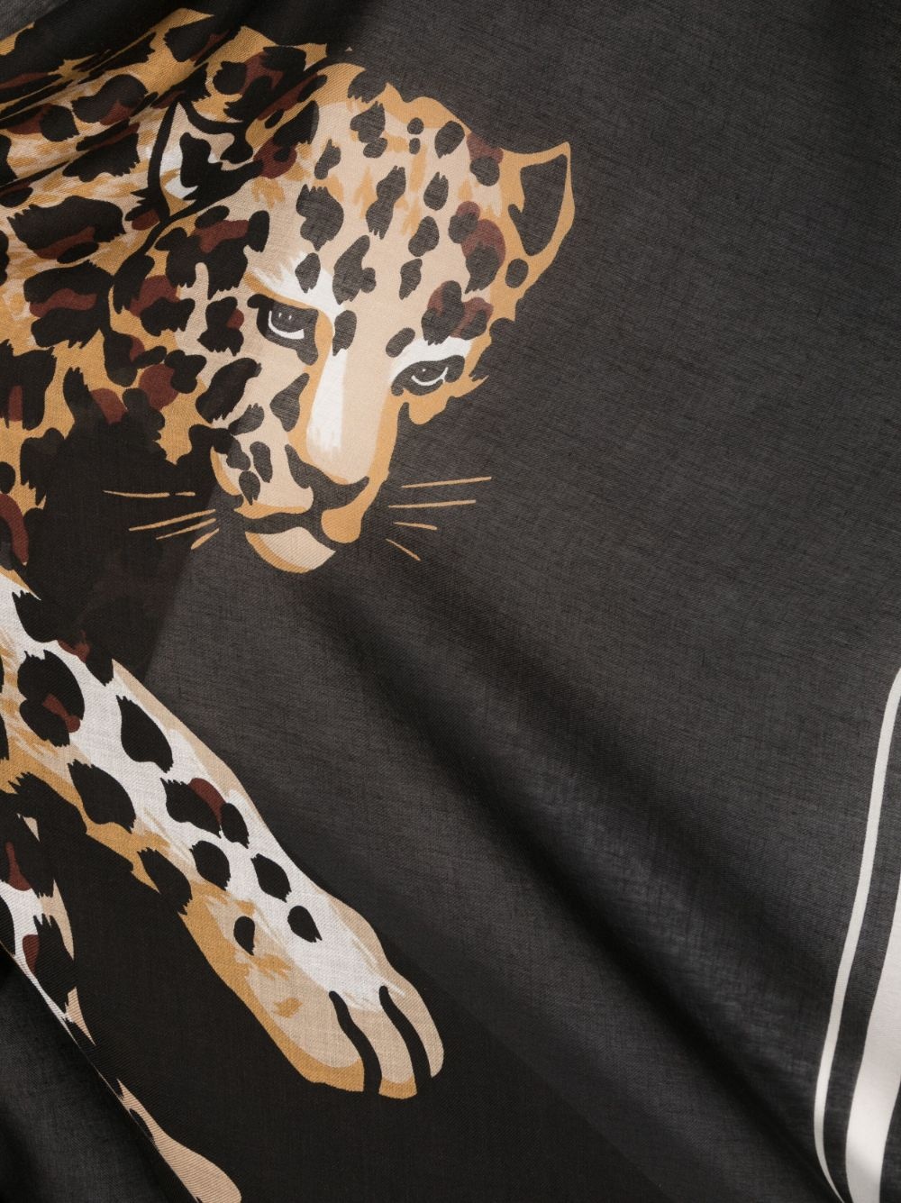 leopard-print frayed scarf - 3