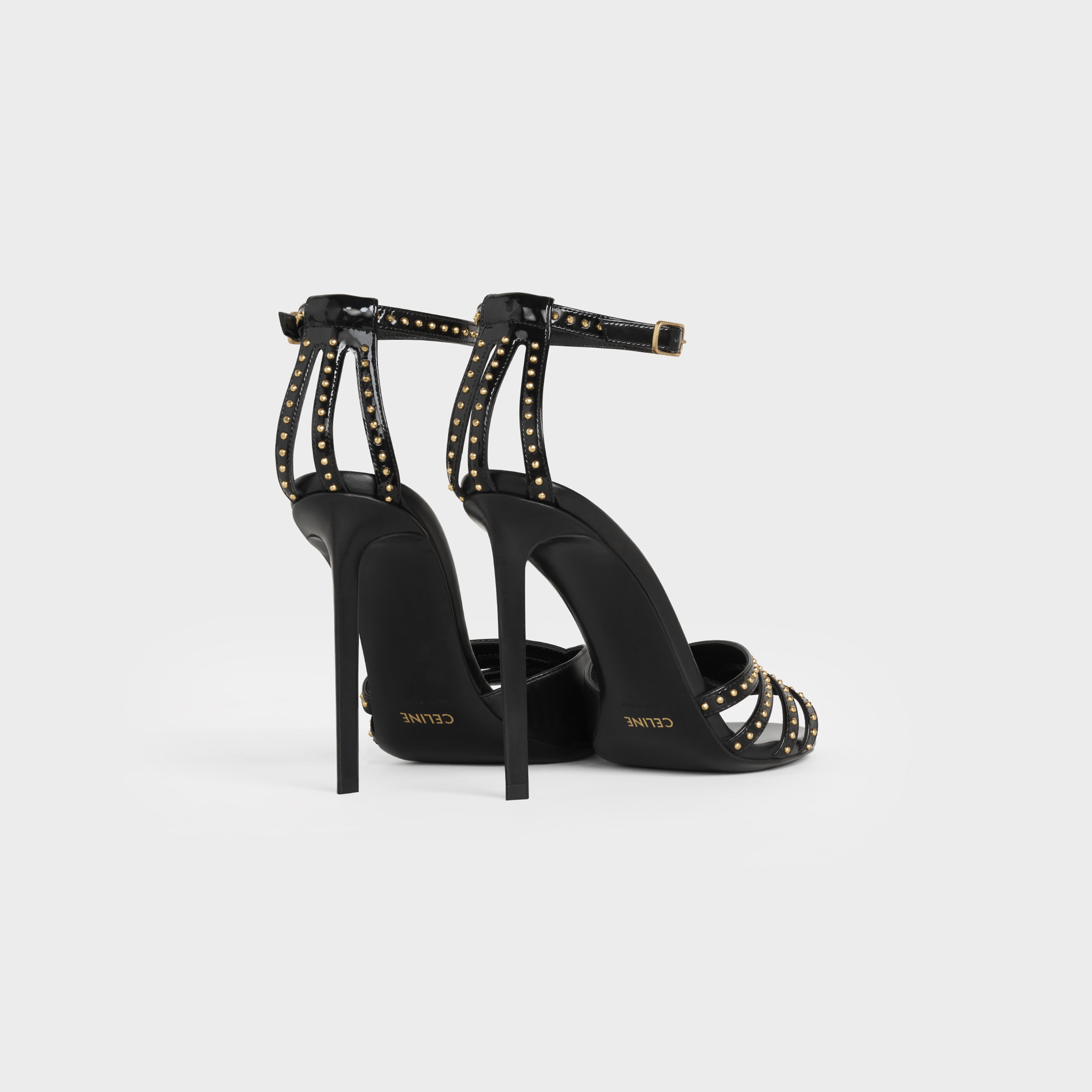 CELINE SHARP SANDAL IN CALFSKIN AND PATENT CALFSKIN - 3