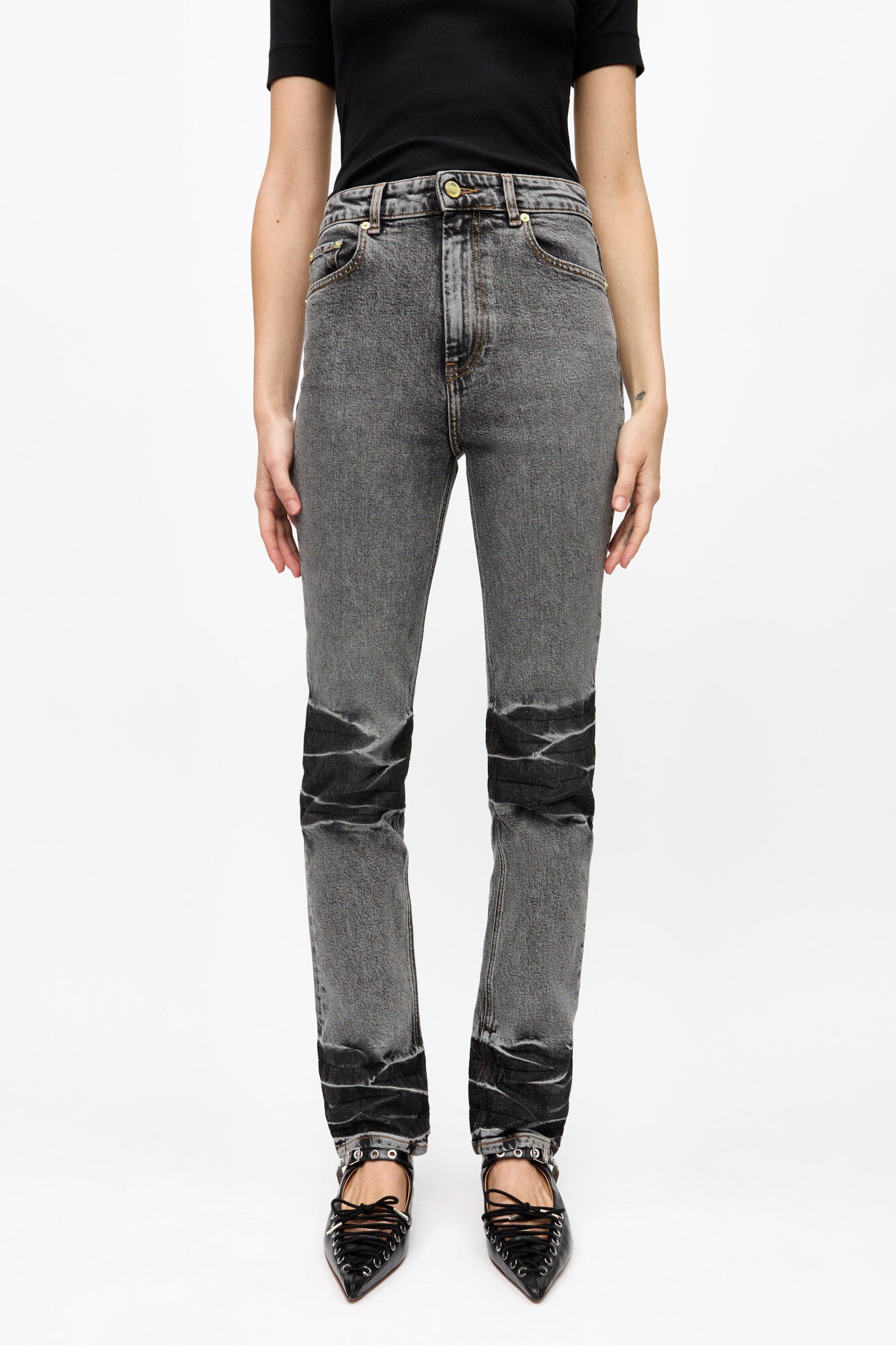 BLACK WASHED STRETCH FUTURE CARRI JEANS - 3
