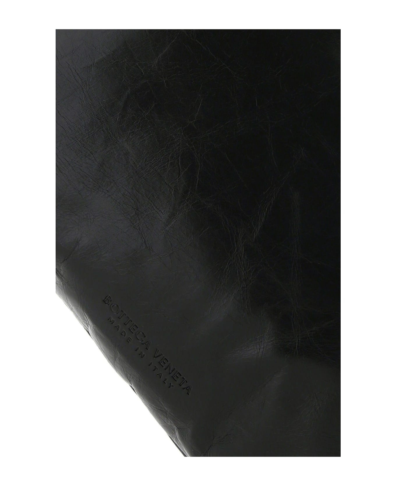 Black Leather Pillow Clutch - 4