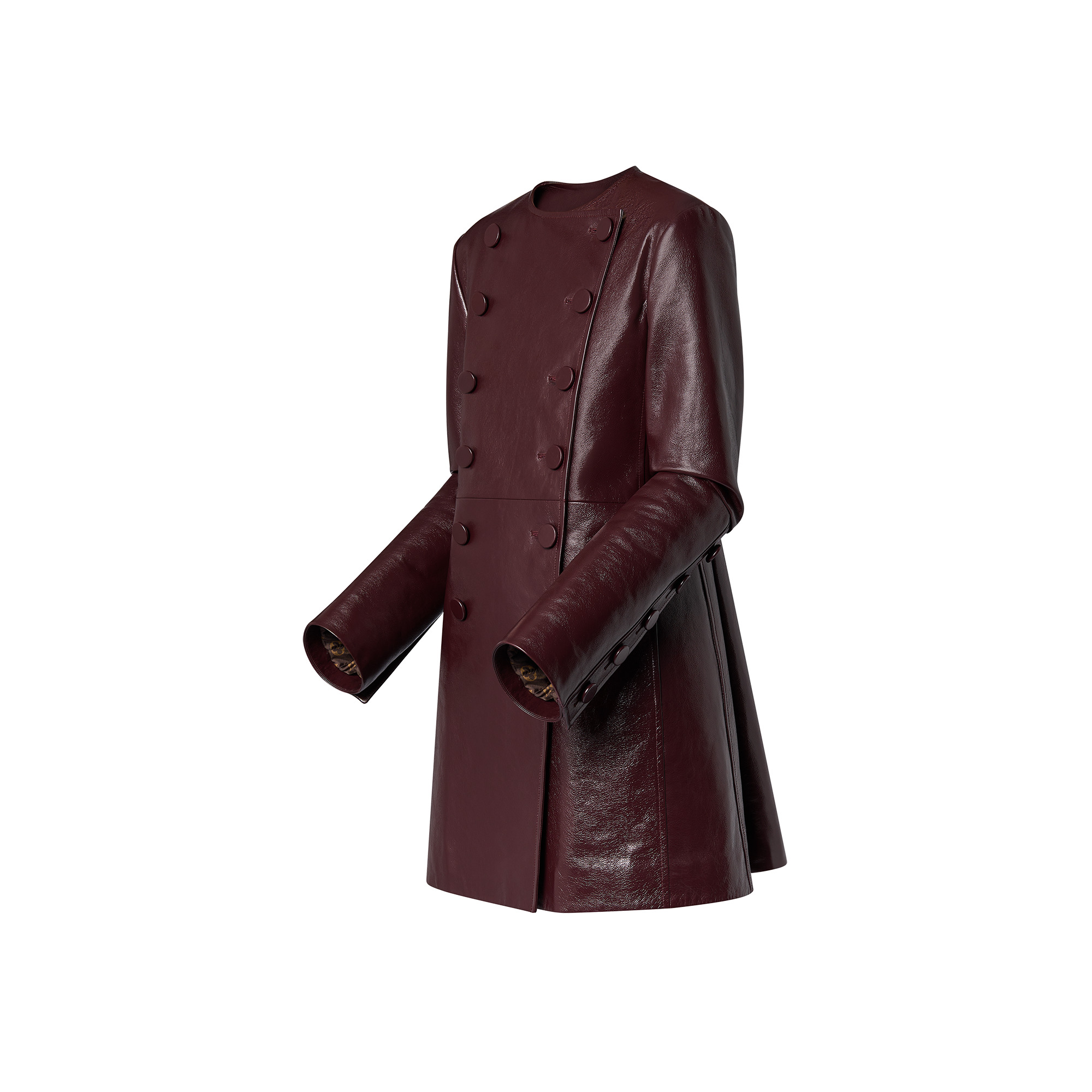 Leather Pleat Coat - 2