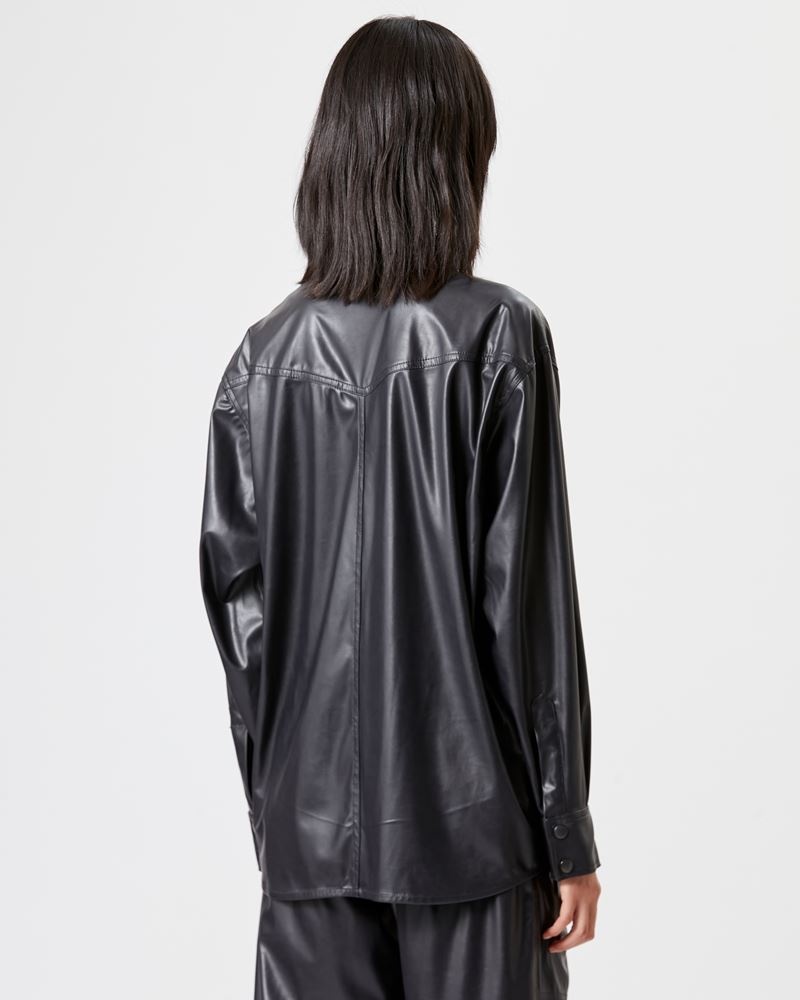 BERNY FAUX LEATHER SHIRT - 5