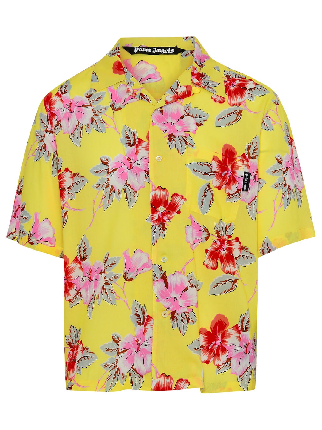 PALM ANGELS Yellow Viscose Shirt - 1