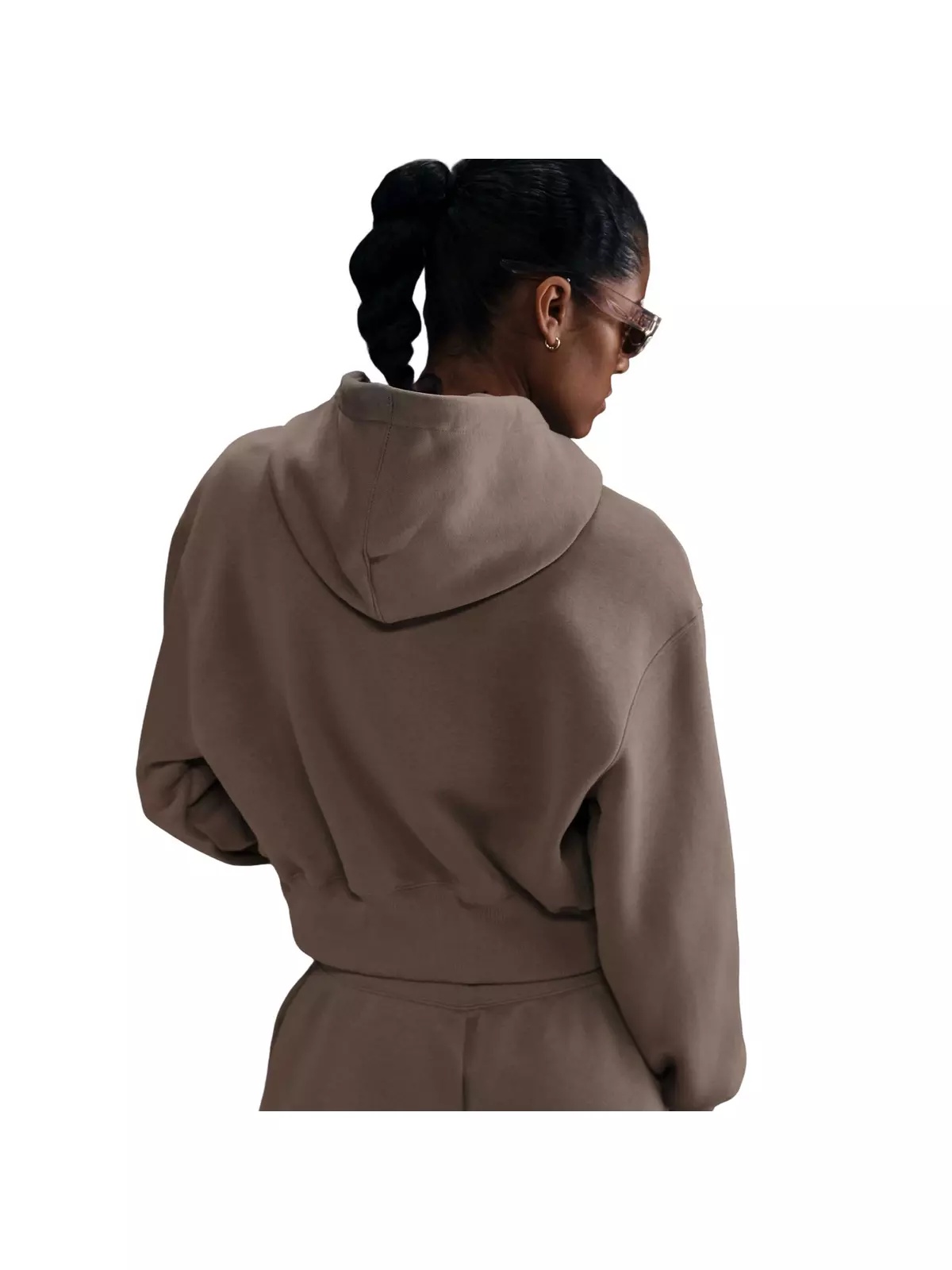 Women's Sportswear Phoenix Fleece Loose Cropped Full-Zip Hooded Jacket - Brown - 2