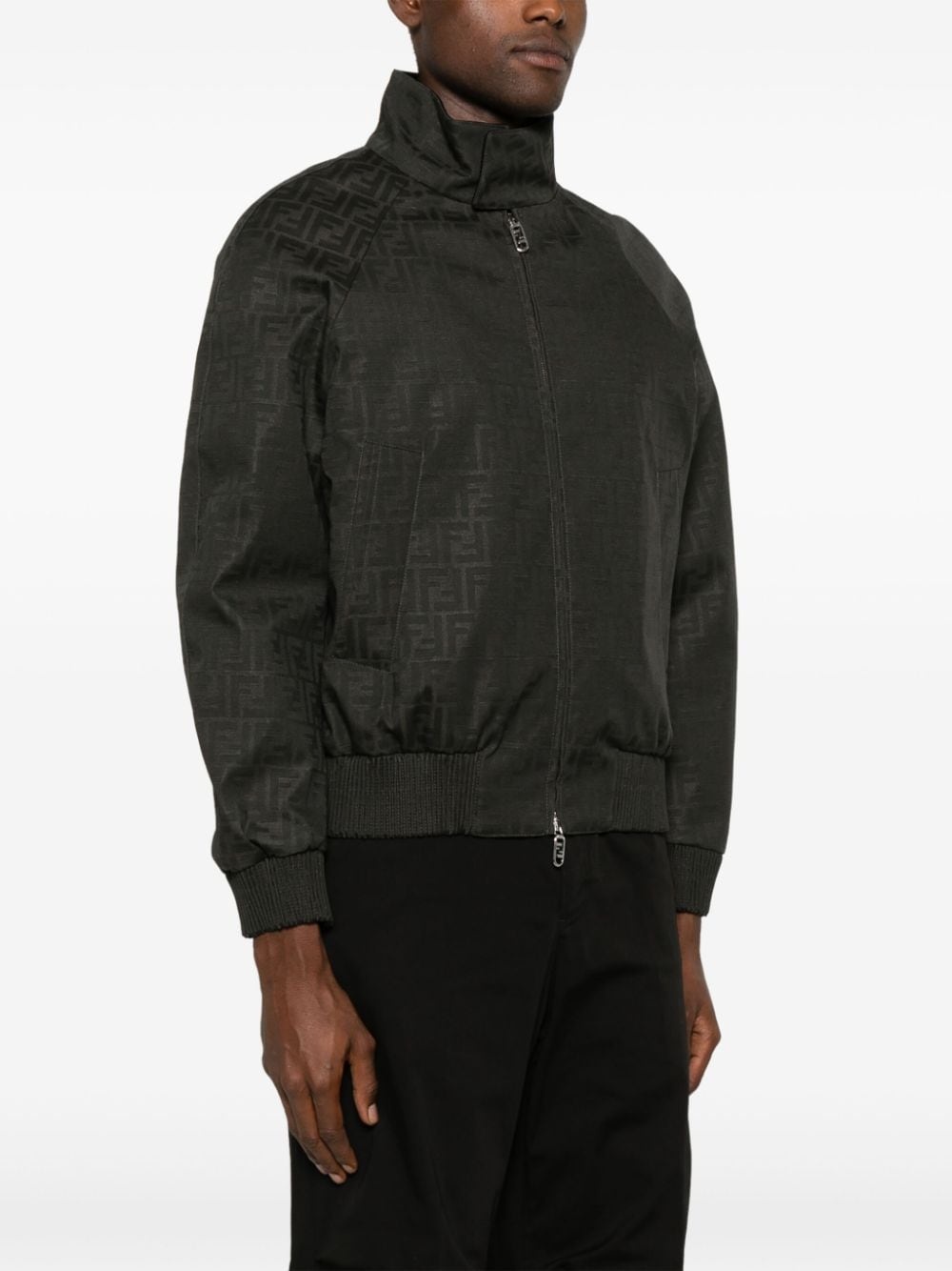 FF-jacquard bomber jacket - 3
