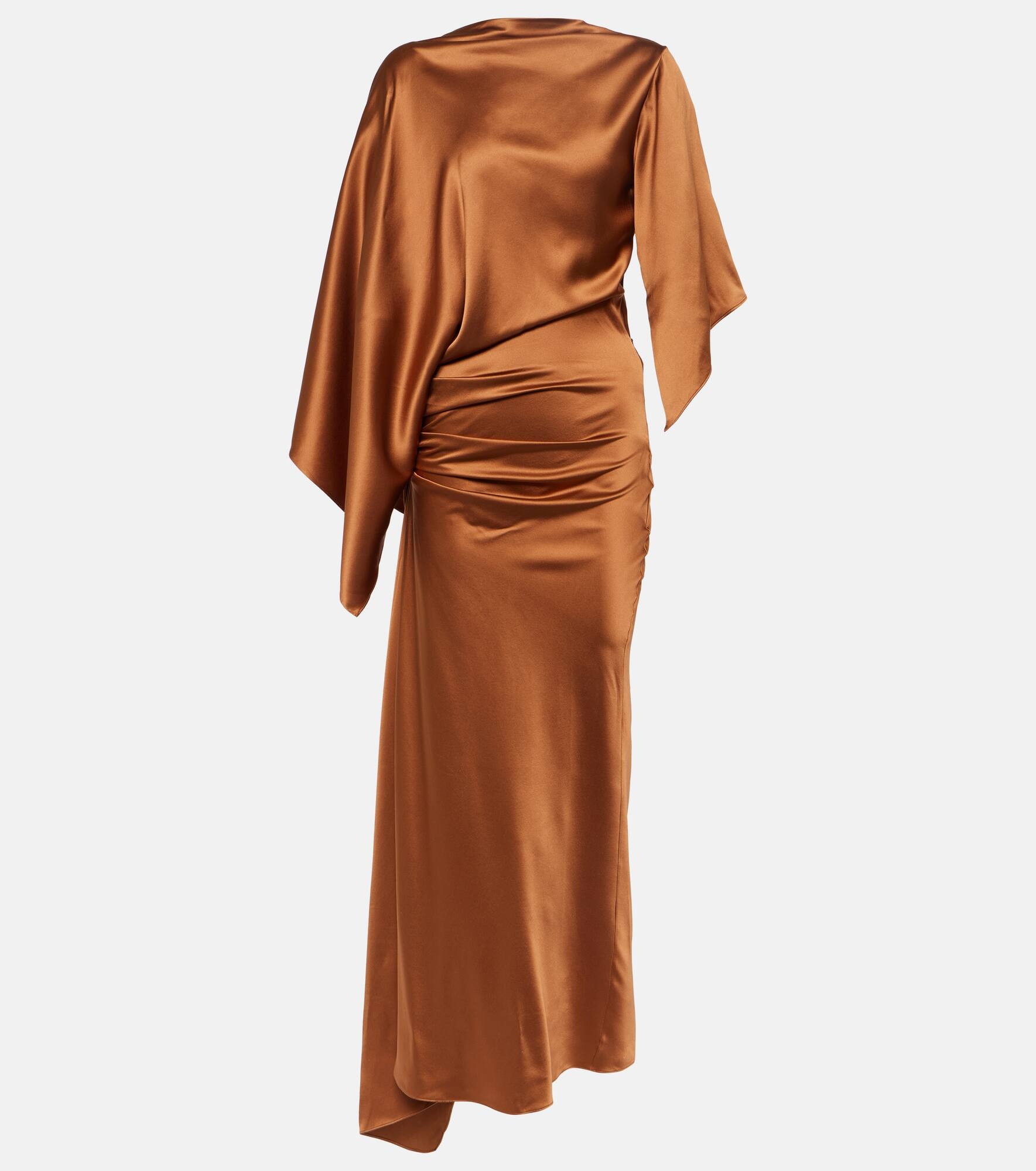 Cusco draped silk satin maxi dress - 1