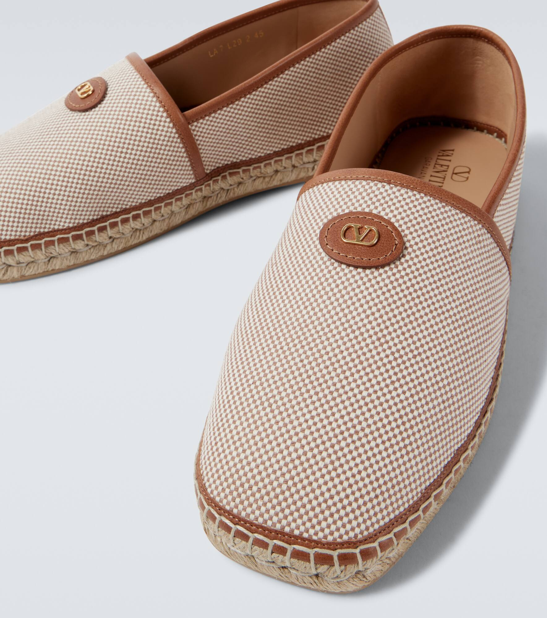 VLogo leather-trimmed canvas espadrilles - 3