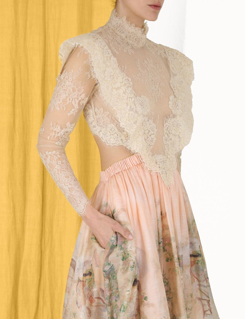 Zimmermann LYRICAL CORDED LACE GOWN - 7919DF232SNPR | REVERSIBLE