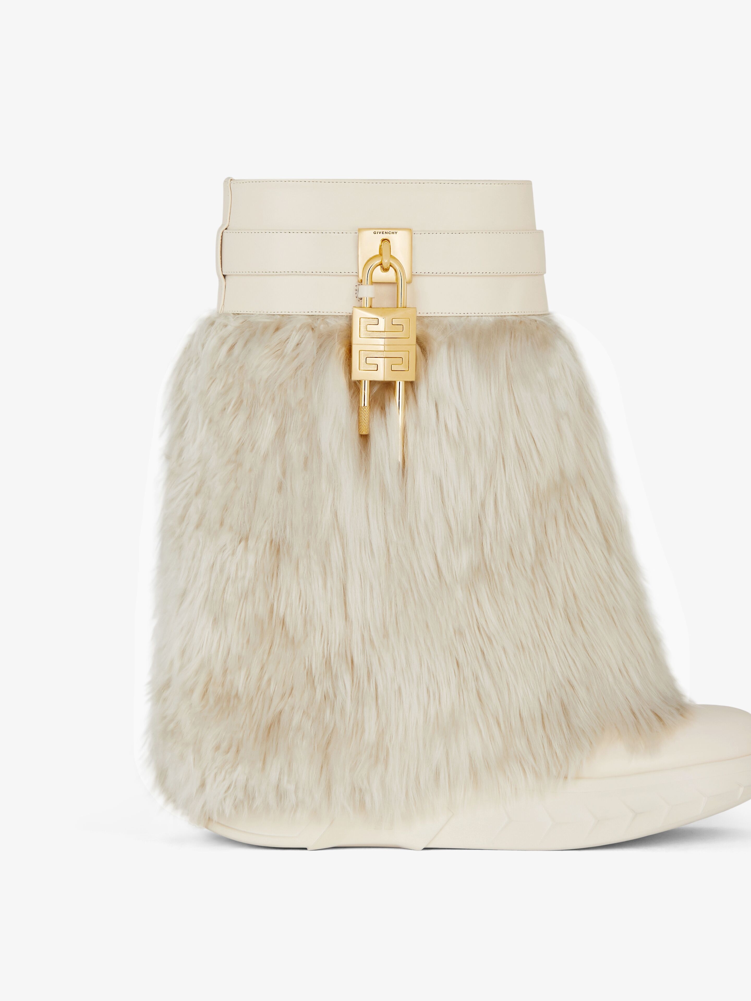 SHARK LOCK BIKER ANKLE BOOTS IN ALPACA - 6