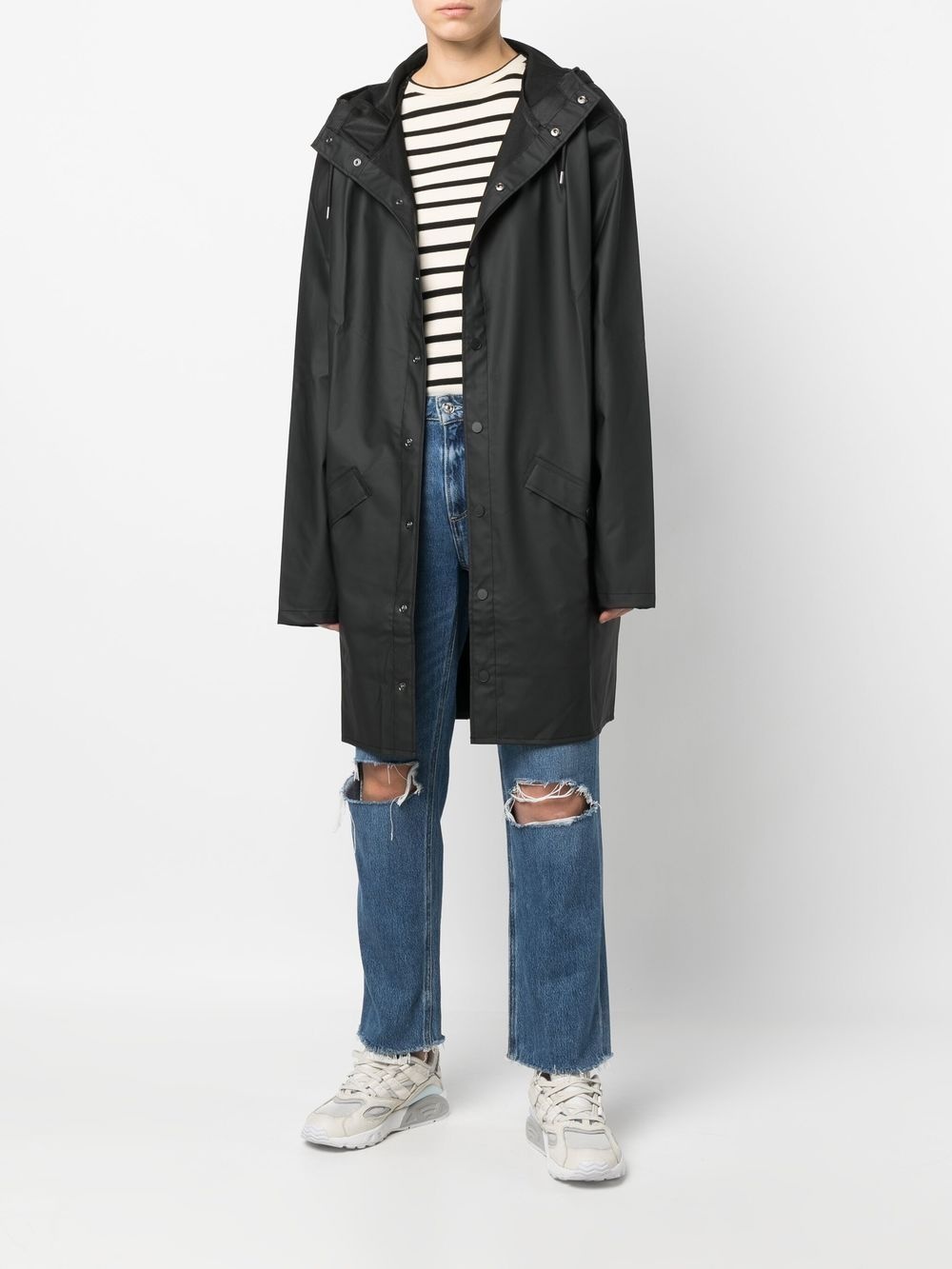 drawstring hood raincoat - 3