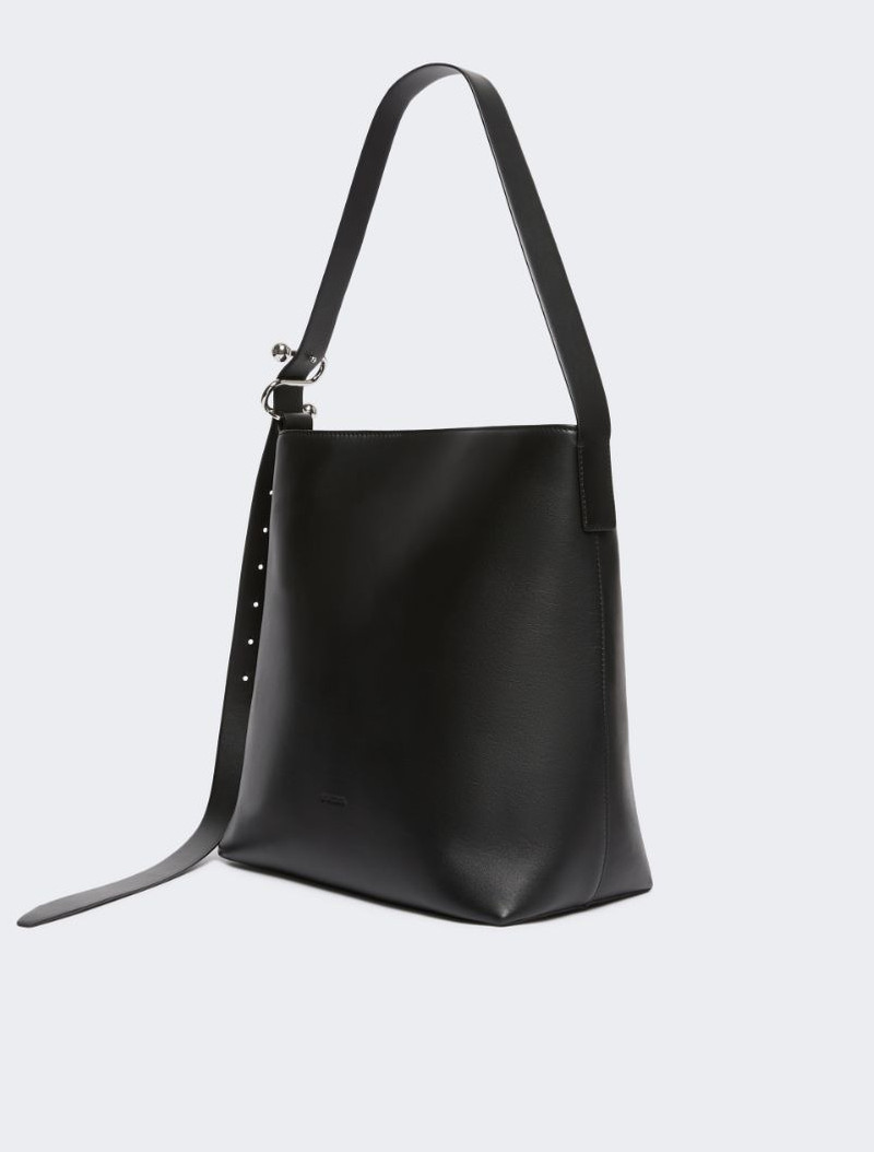 Sportmax Leather S-buckle shopper bag - black outlook