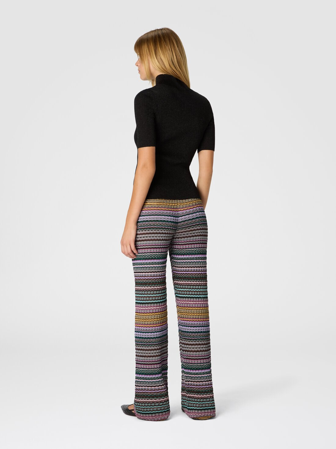 Straight Long Pants with Stripes - 3