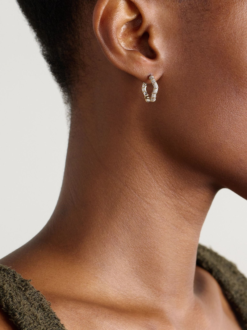 Yvonne Léon 18-karat white and yellow gold diamond hoop earrings Gold outlook