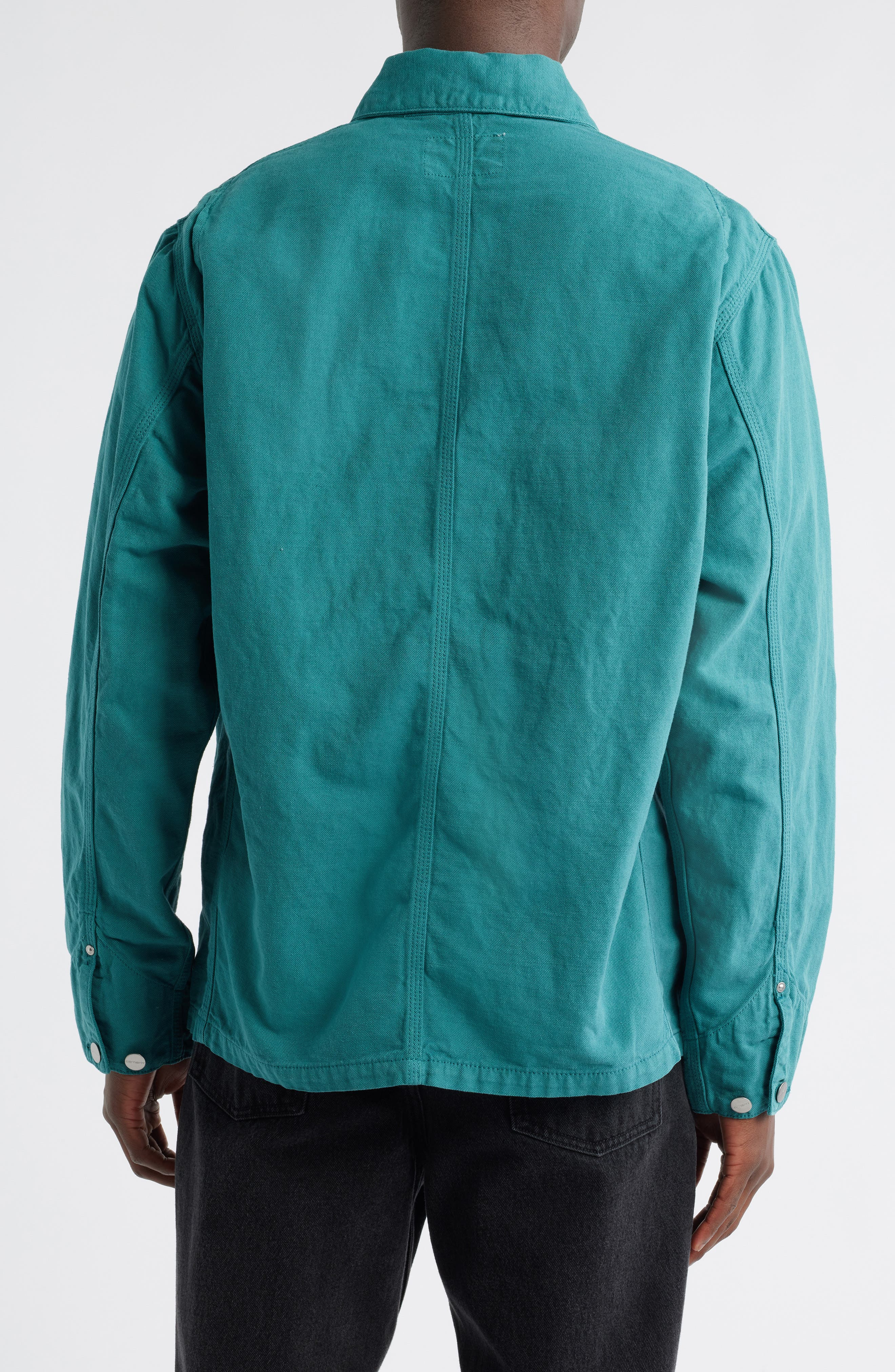 Carhartt Work In Progress Walter Cotton & Linen Canvas Chore Coat in Saguaro (Garment Dyed) at Nords - 2
