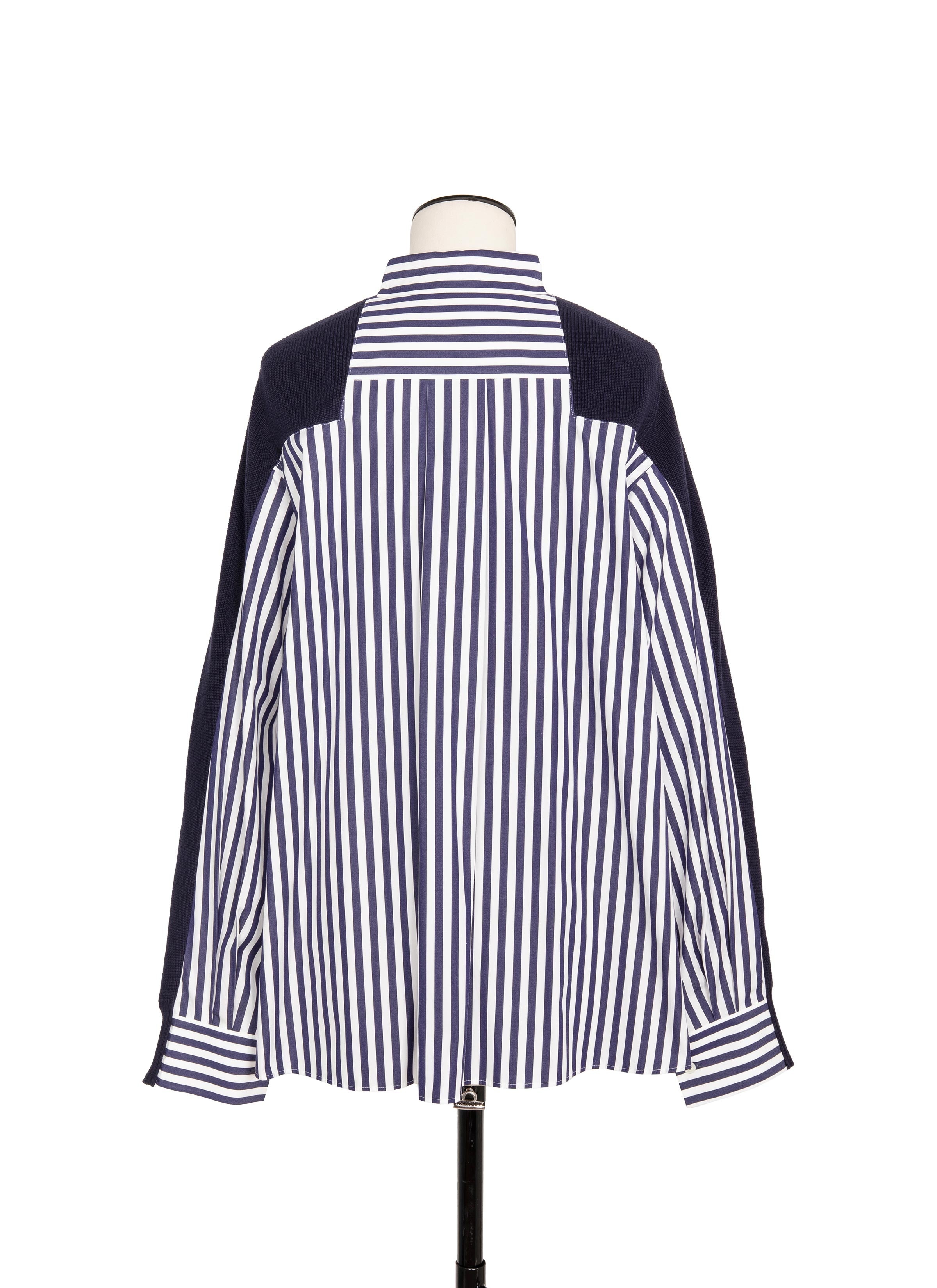 Cotton Knit x Cotton Poplin Cardigan - 3