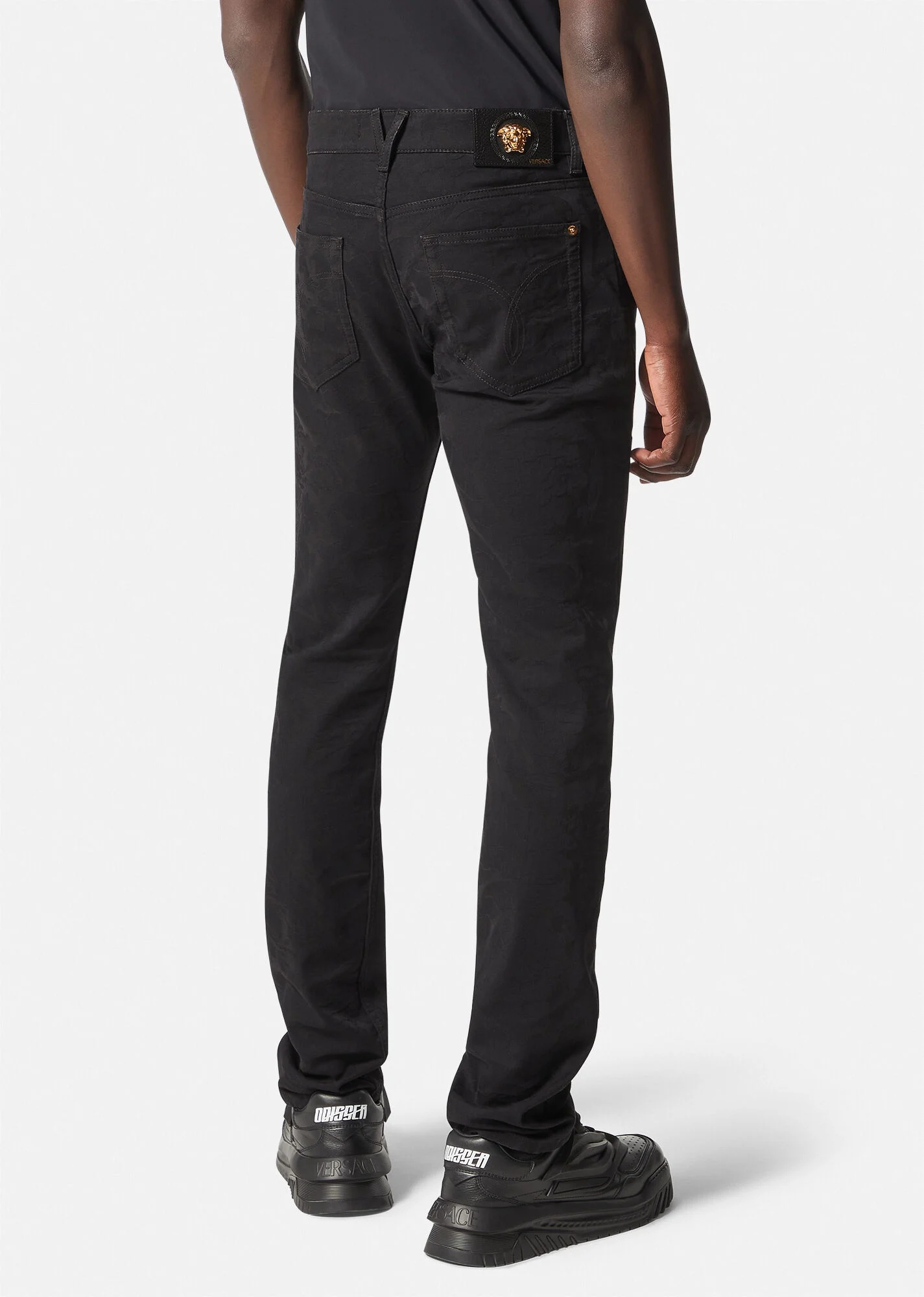 Barocco Jacquard Slim-Fit Jeans - 4