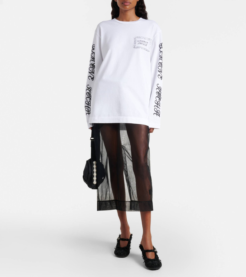 Simone Rocha Printed cotton jersey top outlook