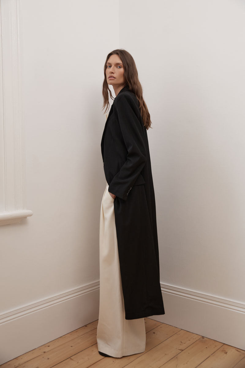 Tailored Maxi Coat - Black - 10