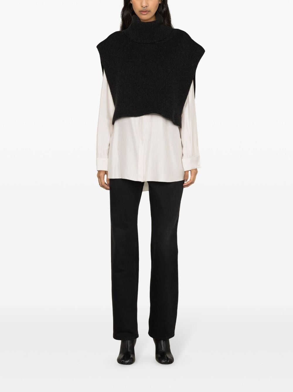 logo-button high-waisted jeans - 2