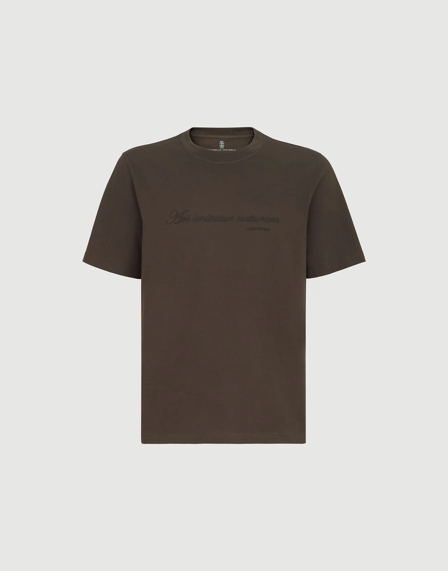 Cotton jersey crew-neck T-shirt with embroidery and print - 1