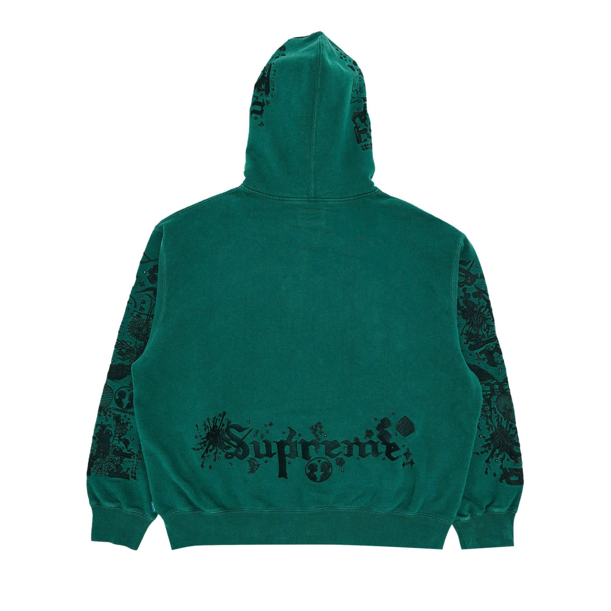 Supreme AOI Zip Up Hooded Sweatshirt 'Teal' - 2