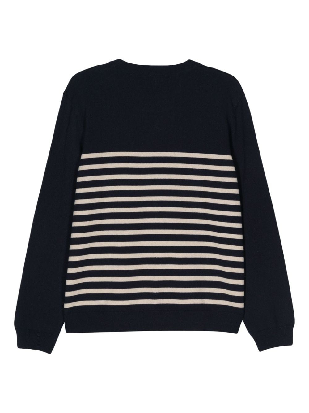 logo-embroidered striped jumper - 2