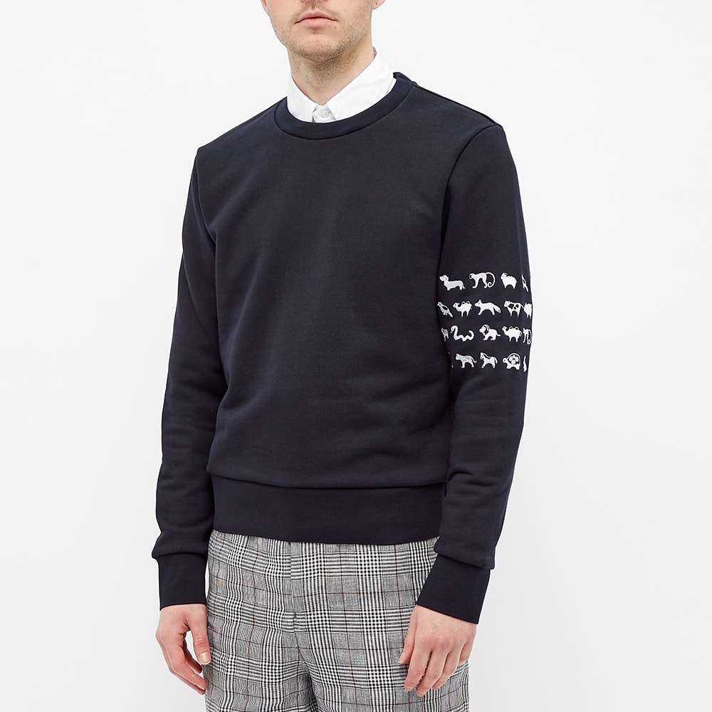 Thom Browne Embroidered 4 Bar Crew Sweat - 5