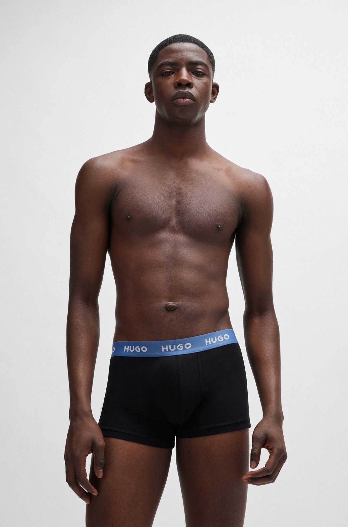THREE-PACK OF STRETCH-COTTON TRUNKS WITH LOGO WAISTBANDS - 2