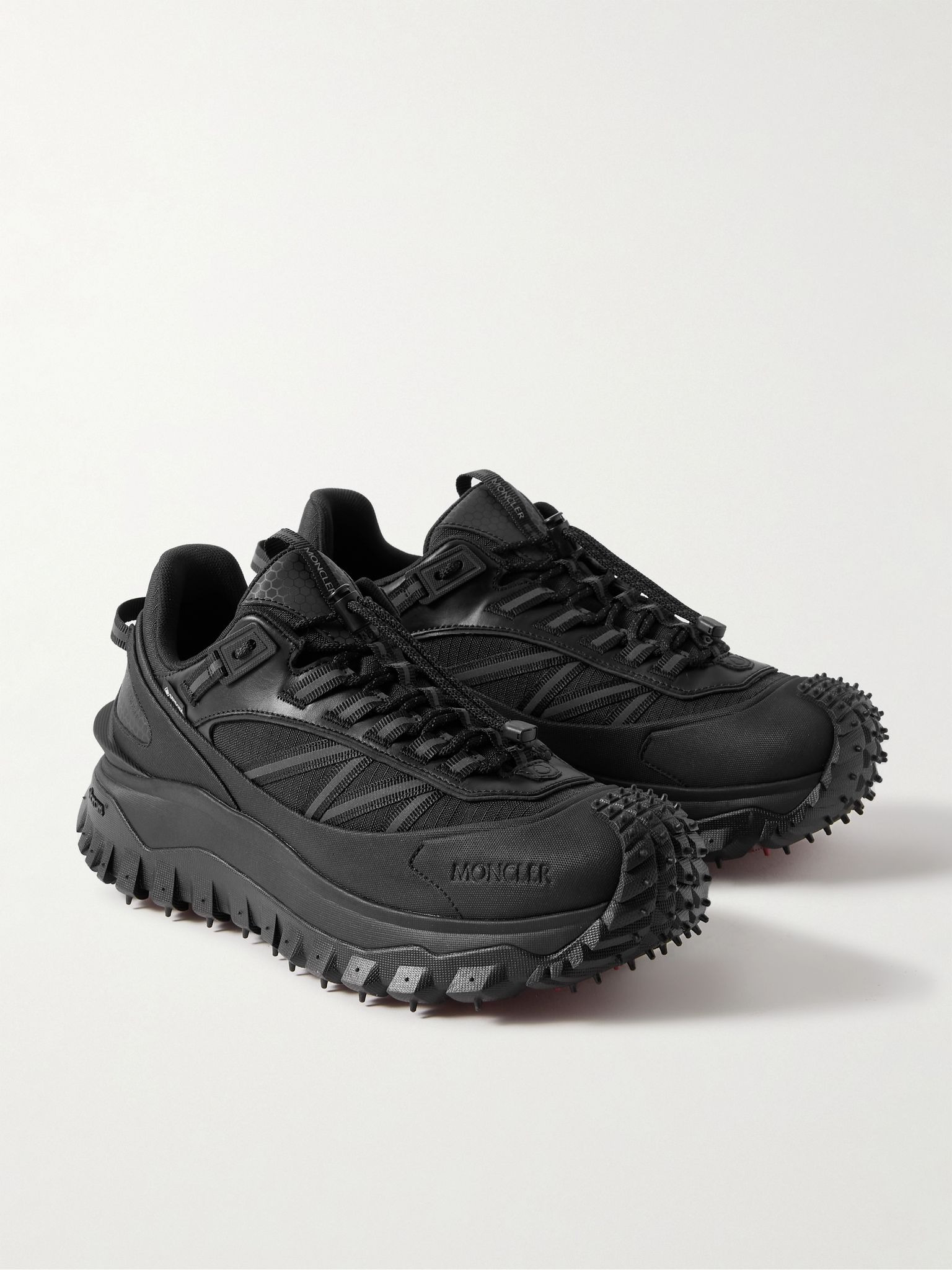 Trailgrip GTX Leather-Trimmed Ripstop and Canvas Sneakers Black - 4
