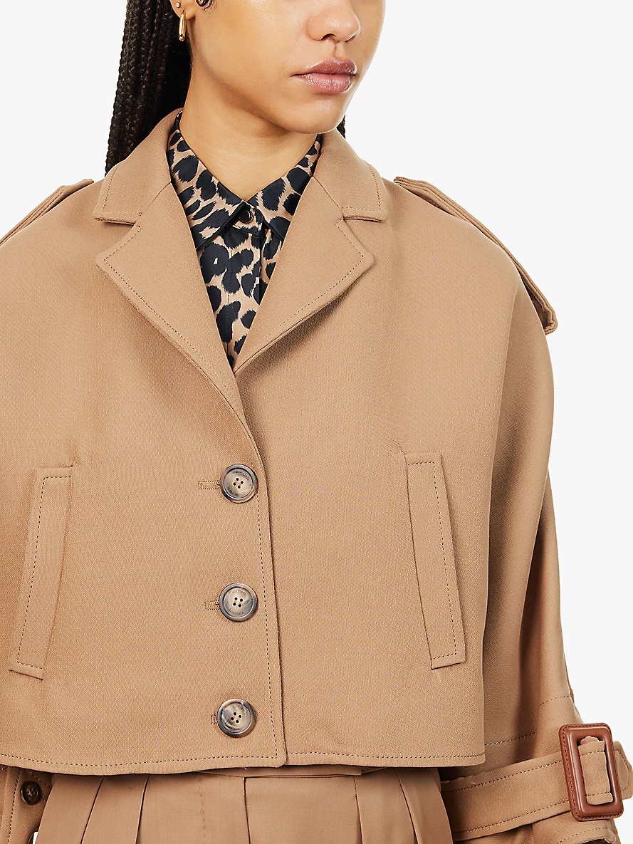 MAX MARA ウール＆コットン トレンチスタイル ケープ AZZORRE MAX MARA ウール＆コットン トレンチスタイル ケープ AZZORRE