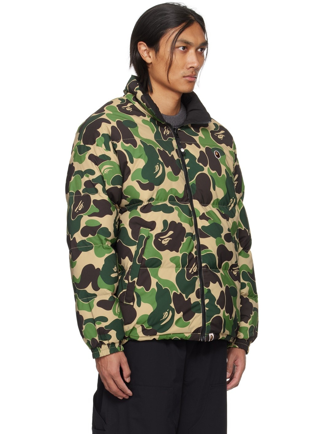 Green ABC Camo Reversible Down Jacket - 2