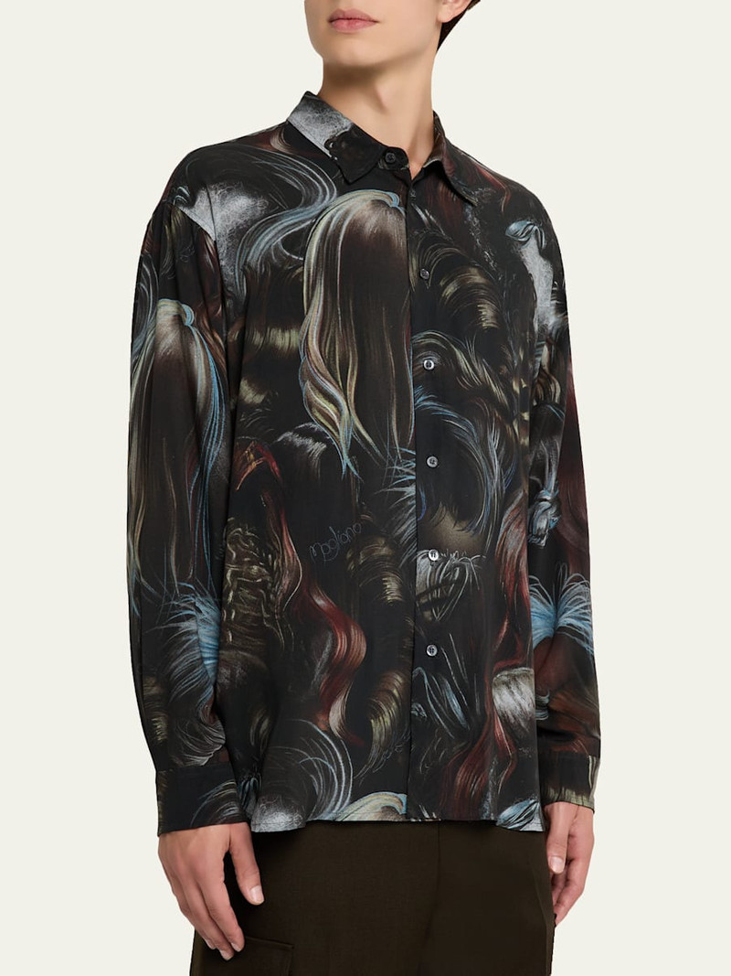 MAGLIANO Men's Graphic-Print Long-Sleeve Button-Front Shirt outlook