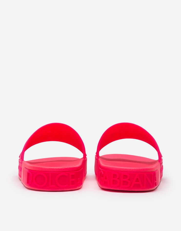 Fluorescent rubber beachwear sliders with D&G logo - 3