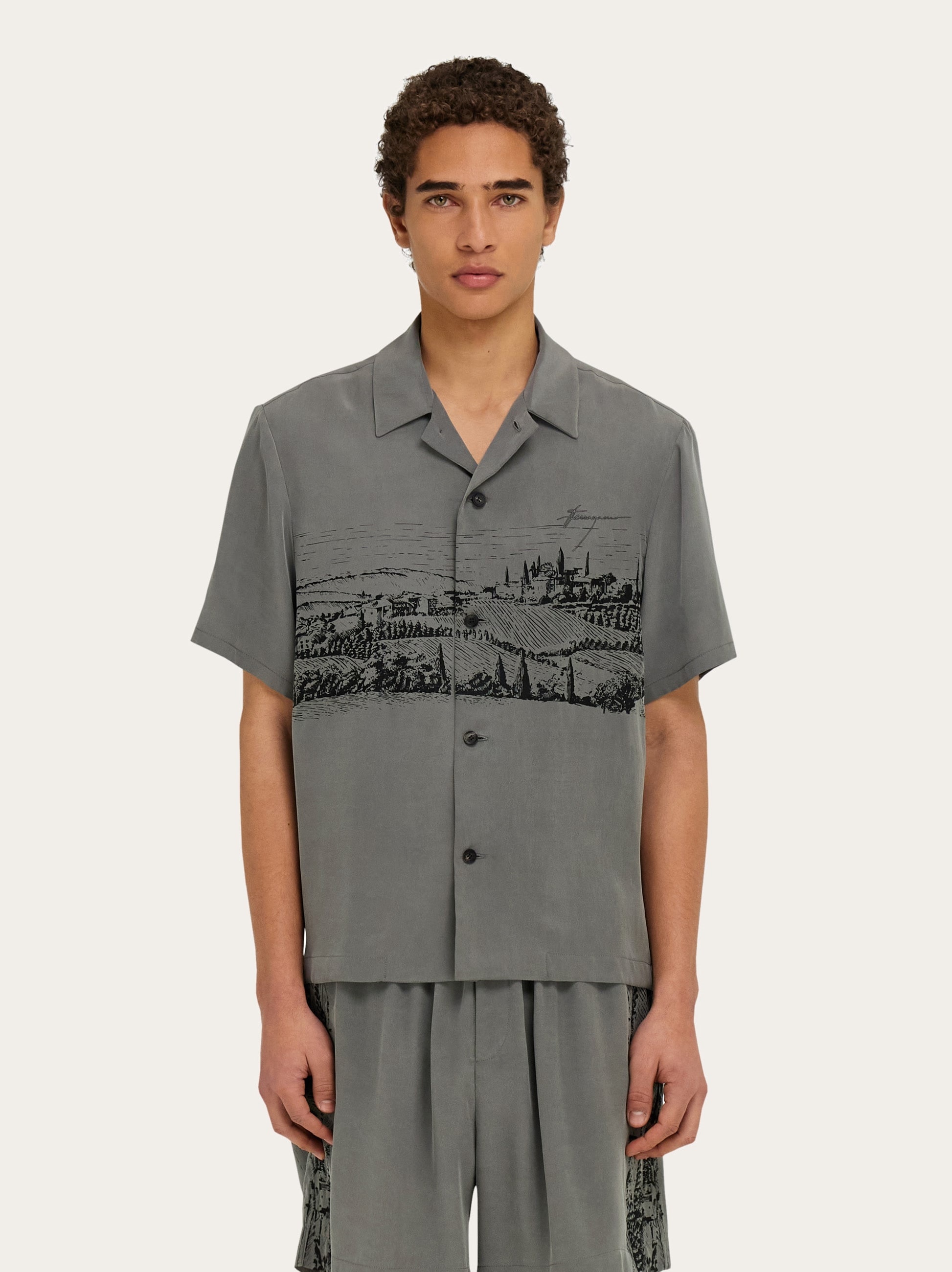 Back to Earth - Tuscany print silk shirt - 2