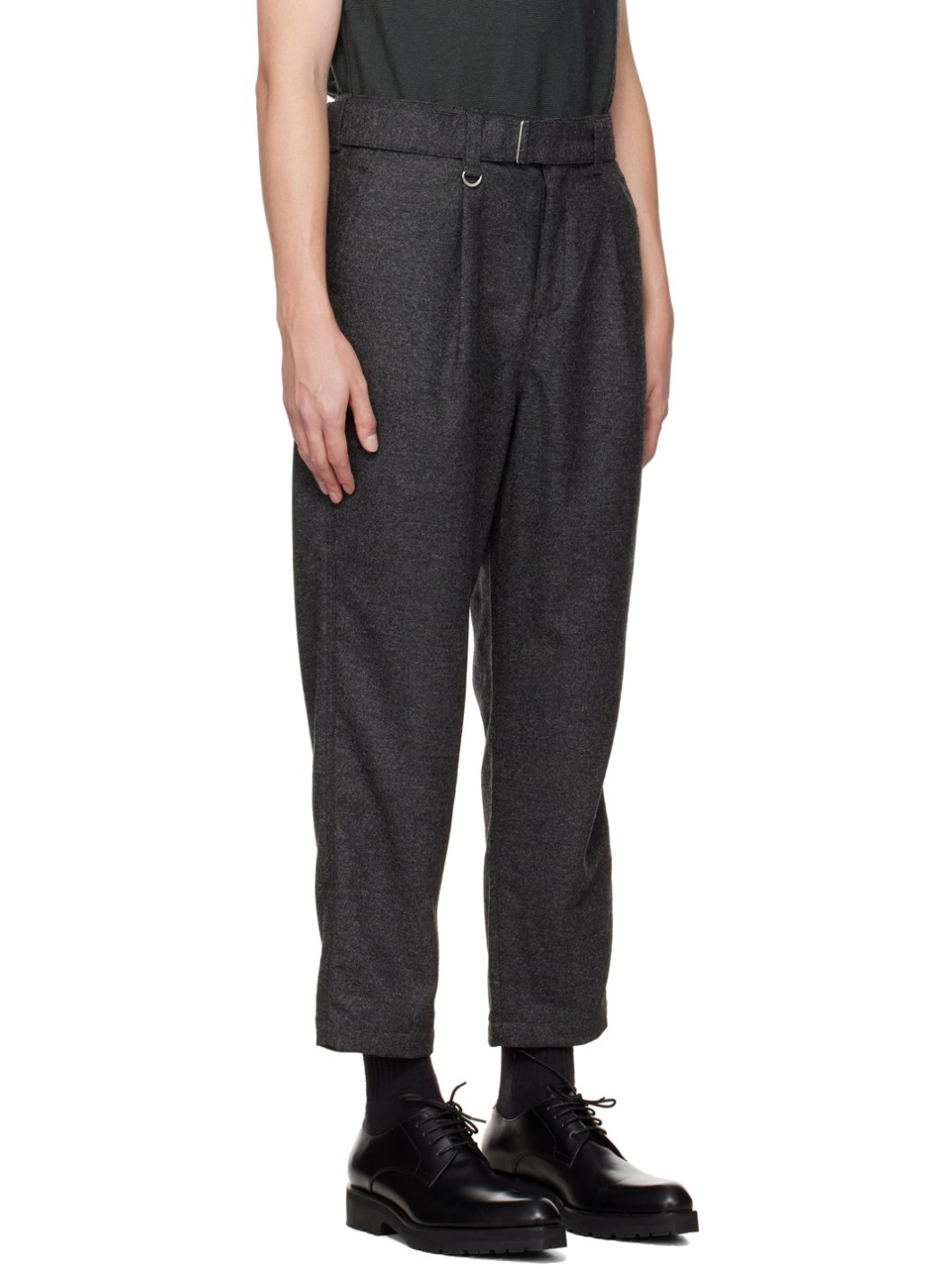 Gray Belted Trousers - 2
