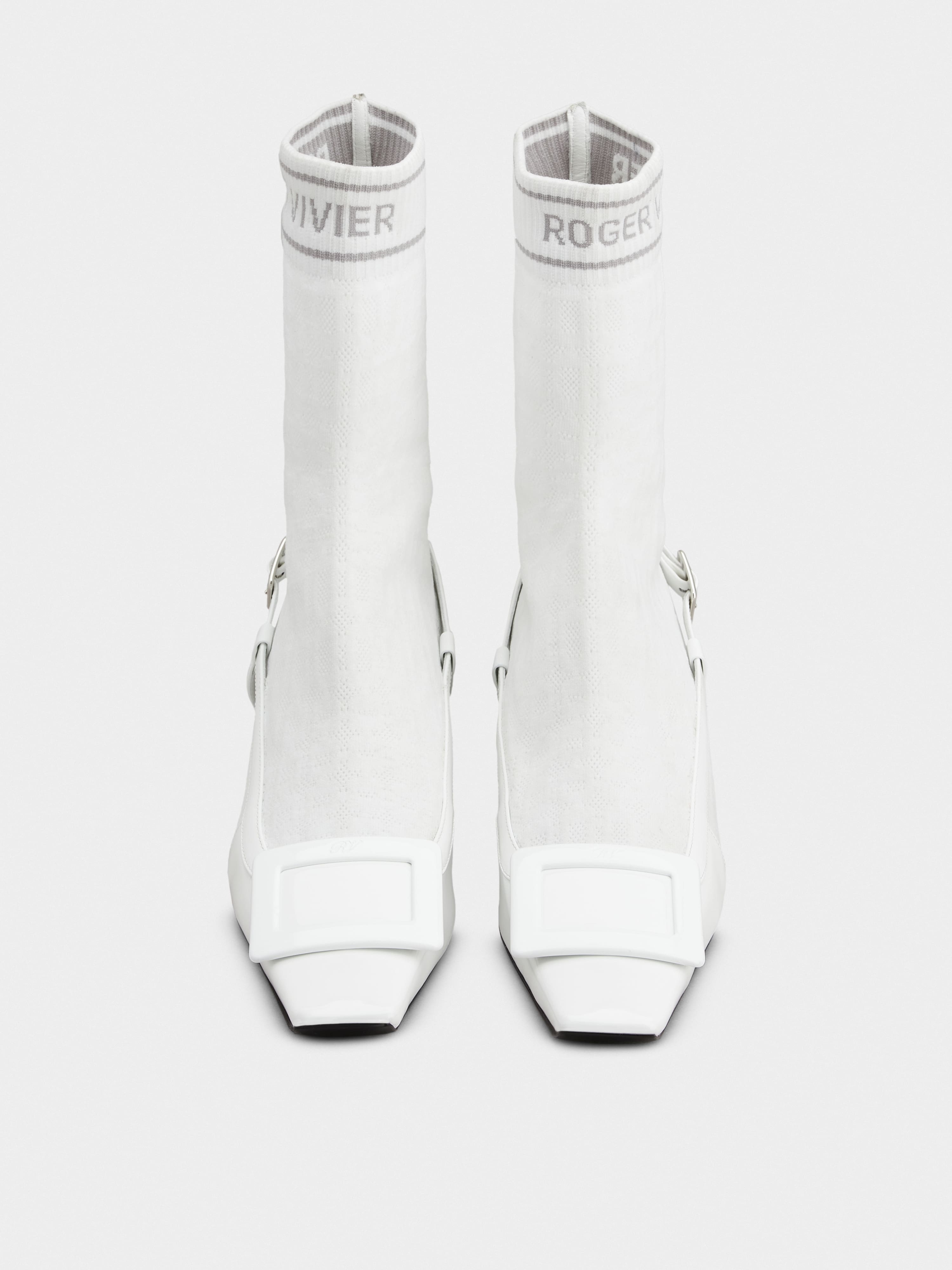 Belle Vivier Sock Lacquered Buckle Ankle Boots in Patent Leather - 7