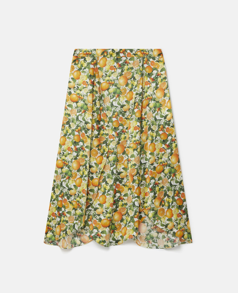 Lemon Print Split Hem Skirt 1