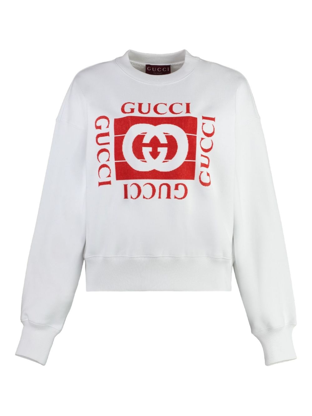 flocked-logo sweatshirt - 1