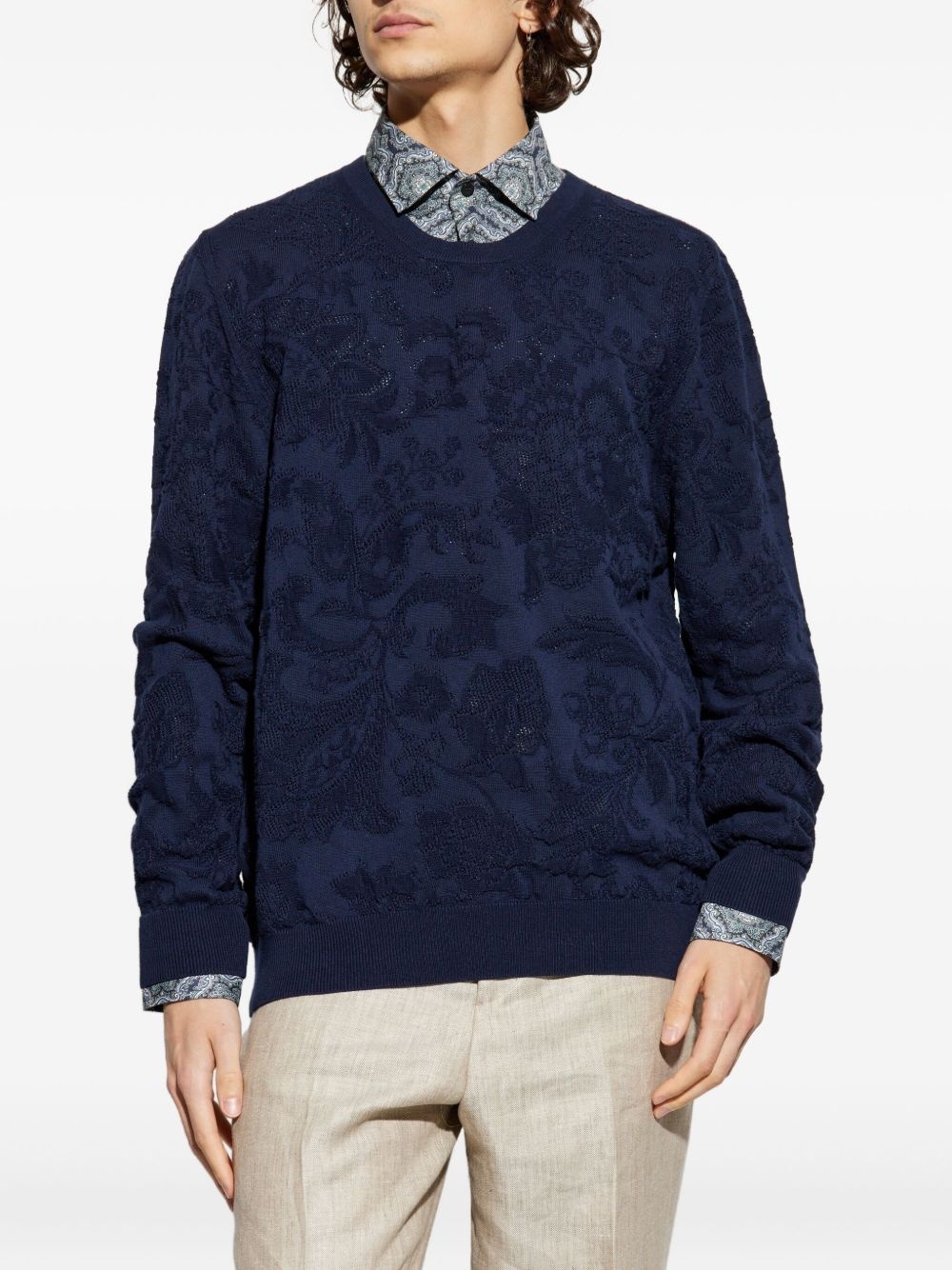 floral-embellished sweater - 3
