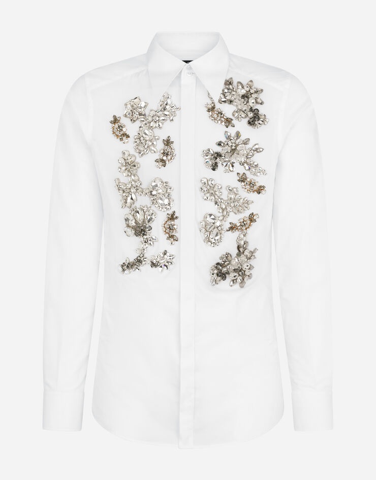 Cotton Martini-fit shirt with crystal detailing - 3