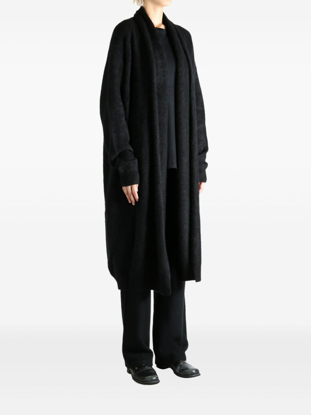 shawl-collar long cardigan - 3