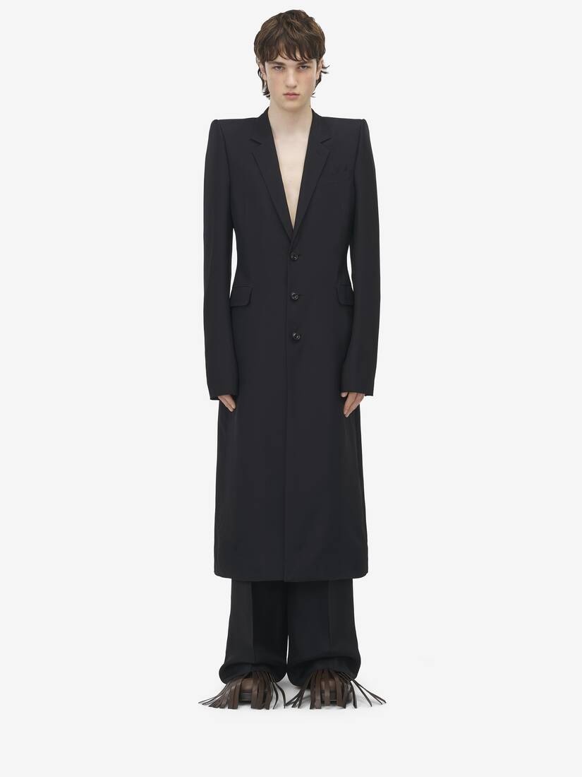 Stacked Shoulder Tailored Coat - 1