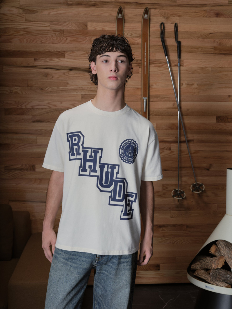 Rhude RHUDE COLLEGIATE CREST TEE outlook