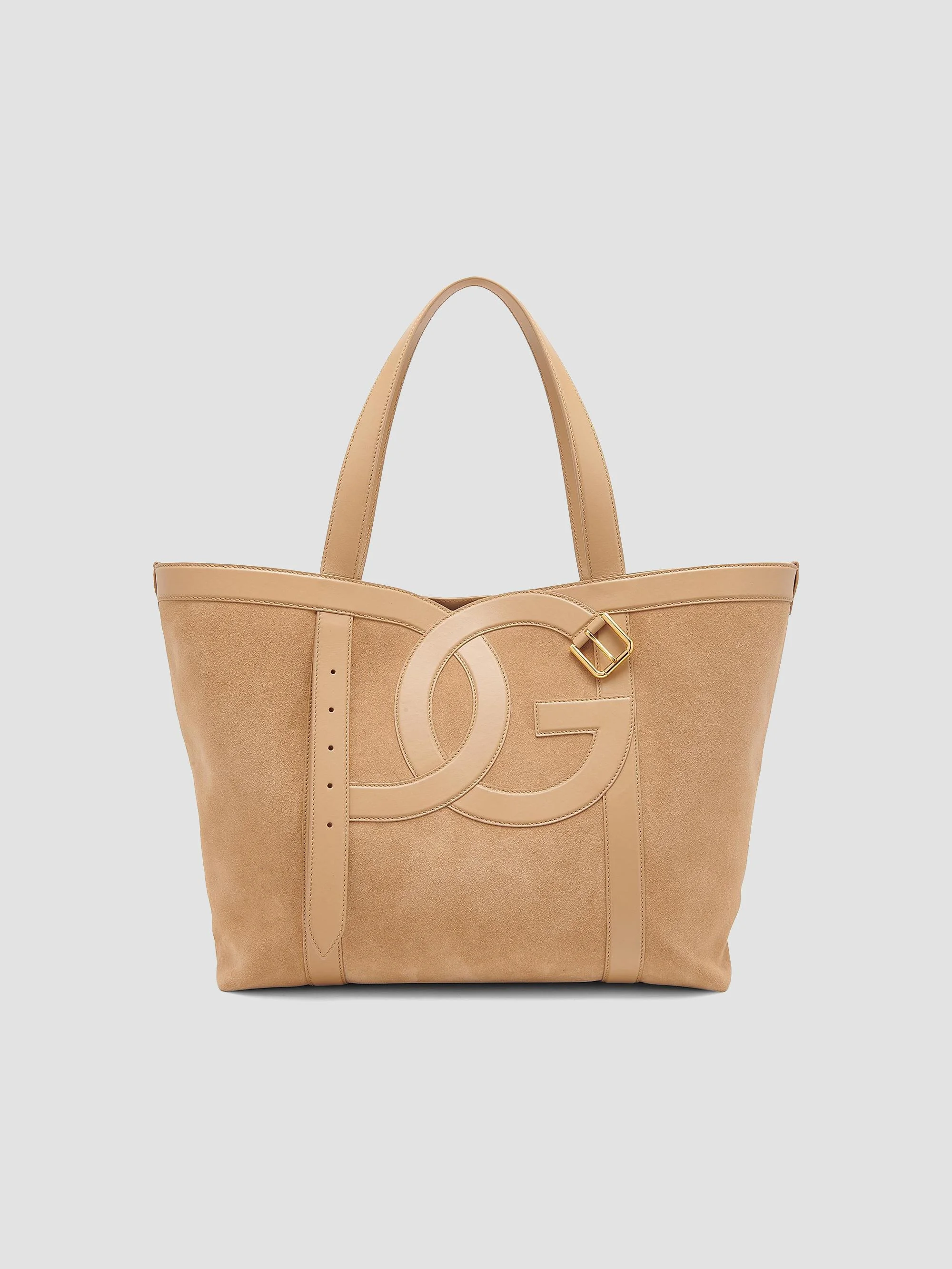 Women's Sartoriale Logo Suede Tote Bag - Ebano And Moro - 1