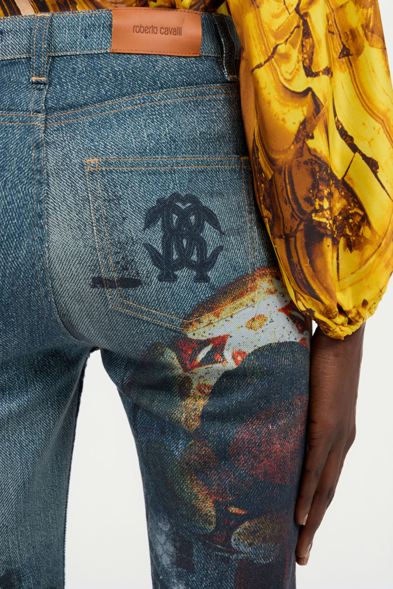 Roberto Cavalli Garden Rose Print Jeans outlook