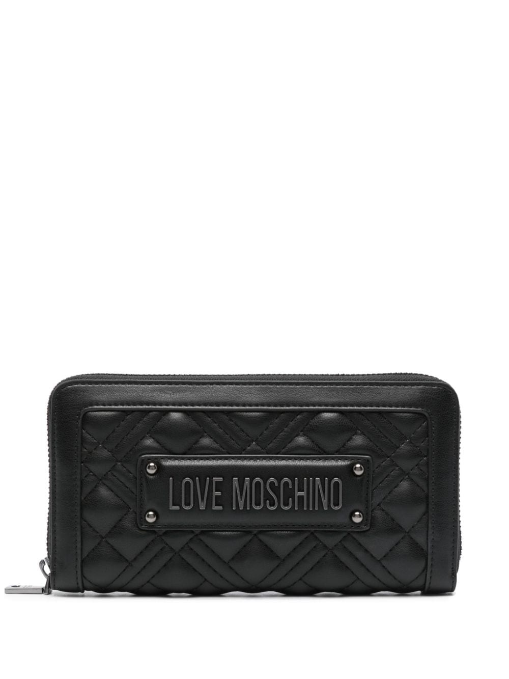 logo-lettering quilted wallet - 1