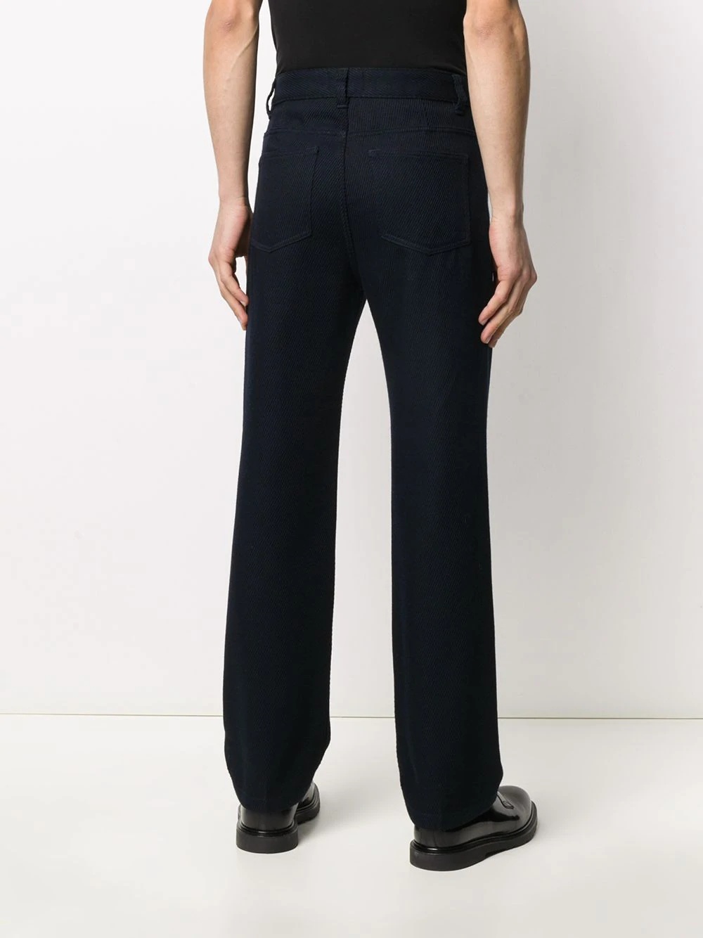 straight fit ribbed trousers - 4