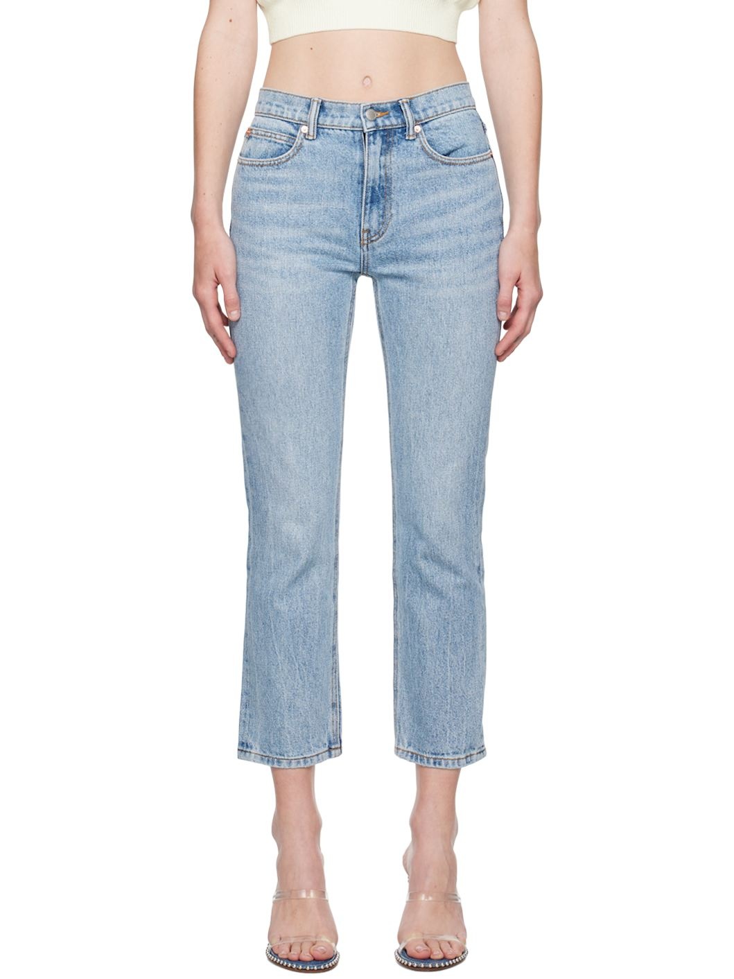 Blue OG High-Rise Stovepipe Jeans - 1