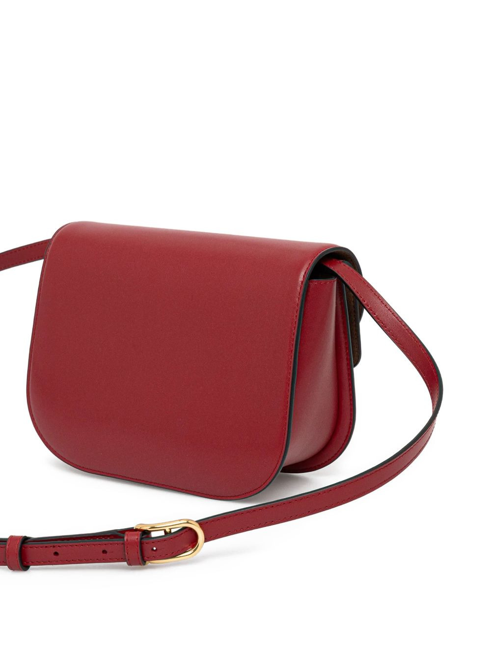 curved-flap leather shoulder bag - 2