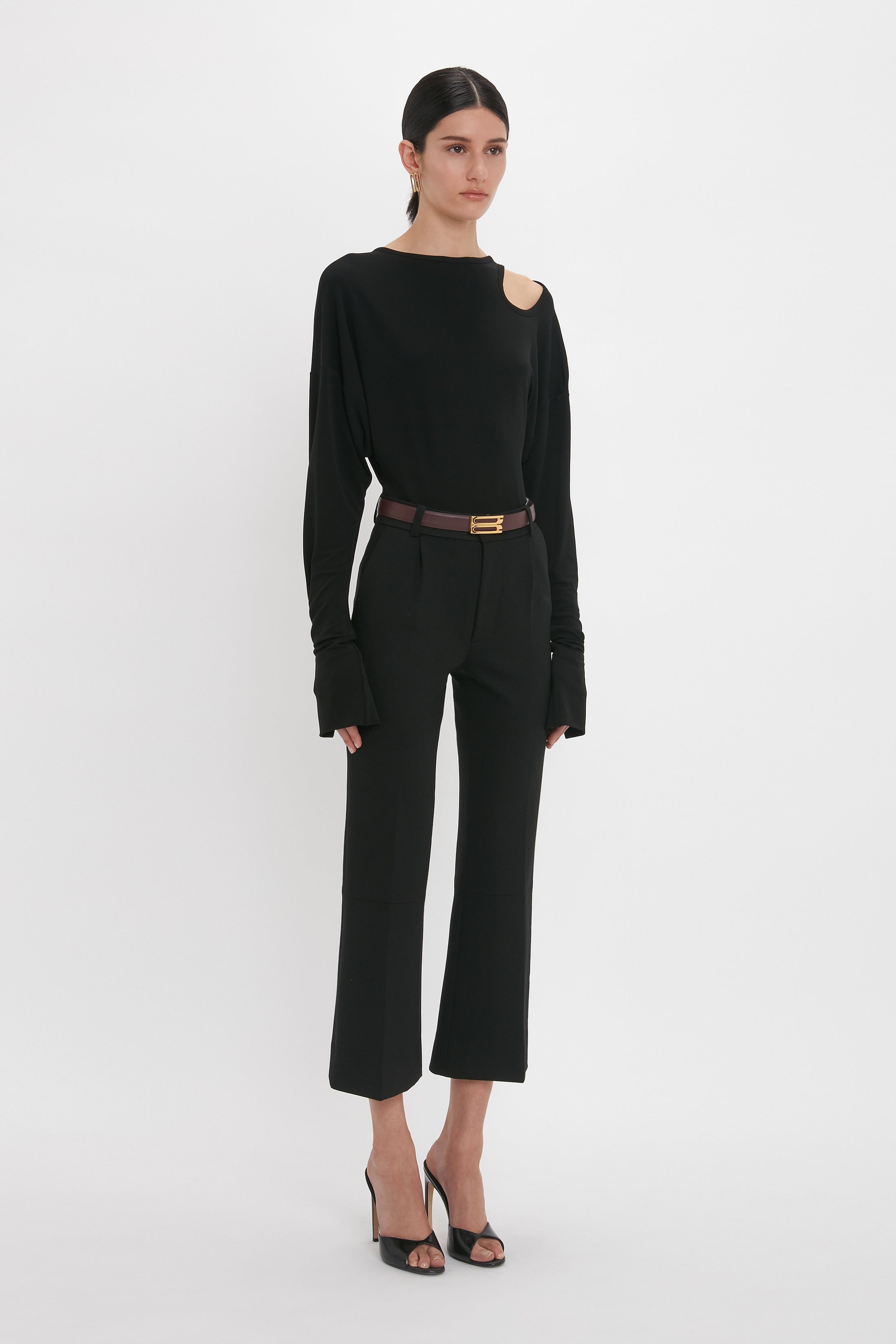 Twist Detail Jersey Top In Black - 3